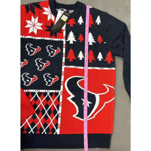 NWT Mens Houston Texans NFL Football Christmas Sweater Small Texas FS Charity - Picture 10 of 12